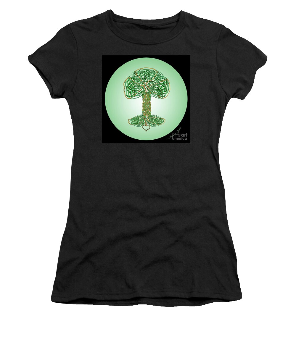 Celtic Women's T-Shirt featuring the digital art Celtic Tree of LIfe by Jacqueline Shuler