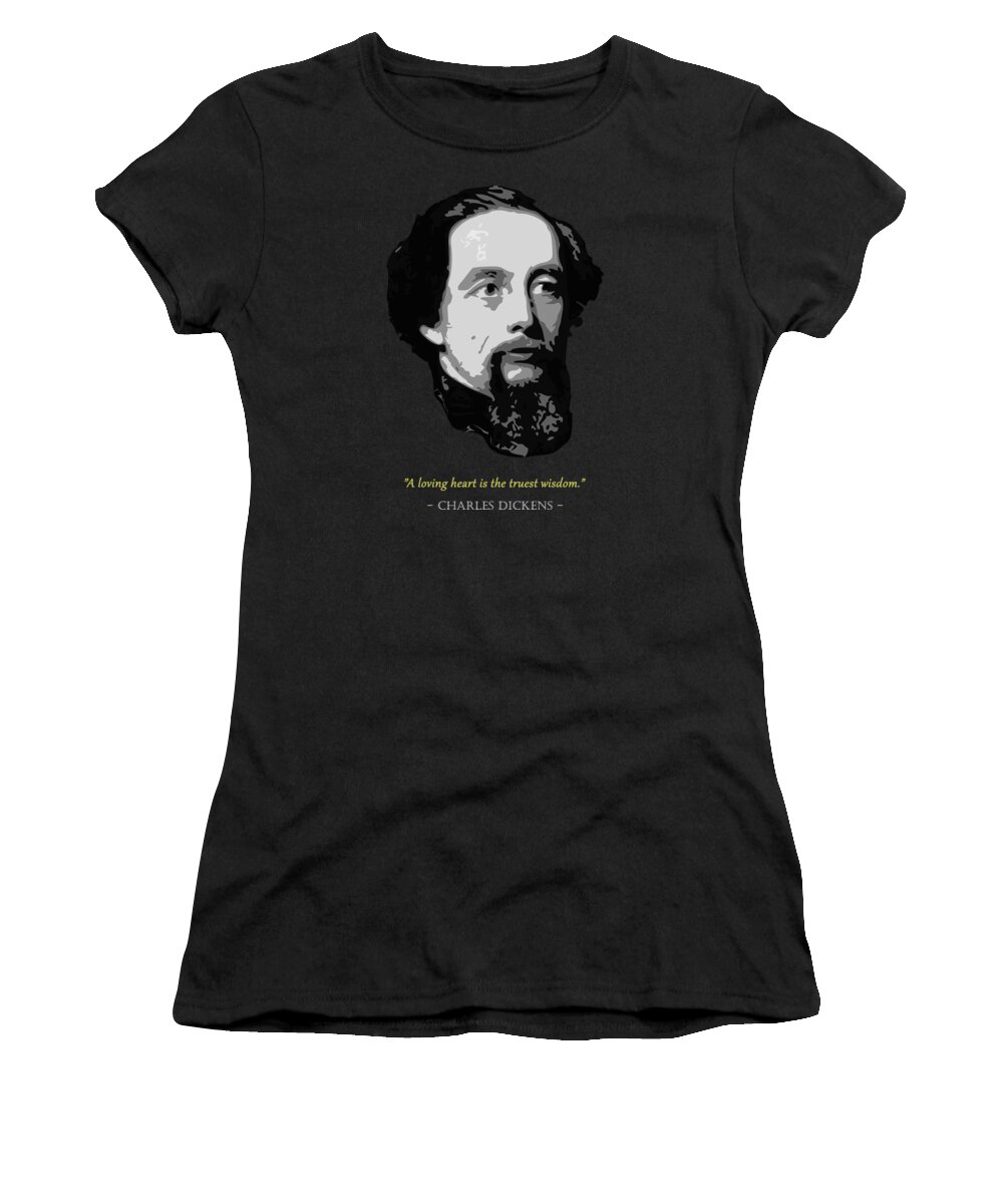 Charles Women's T-Shirt featuring the digital art Charles Dickens Quote by Filip Schpindel