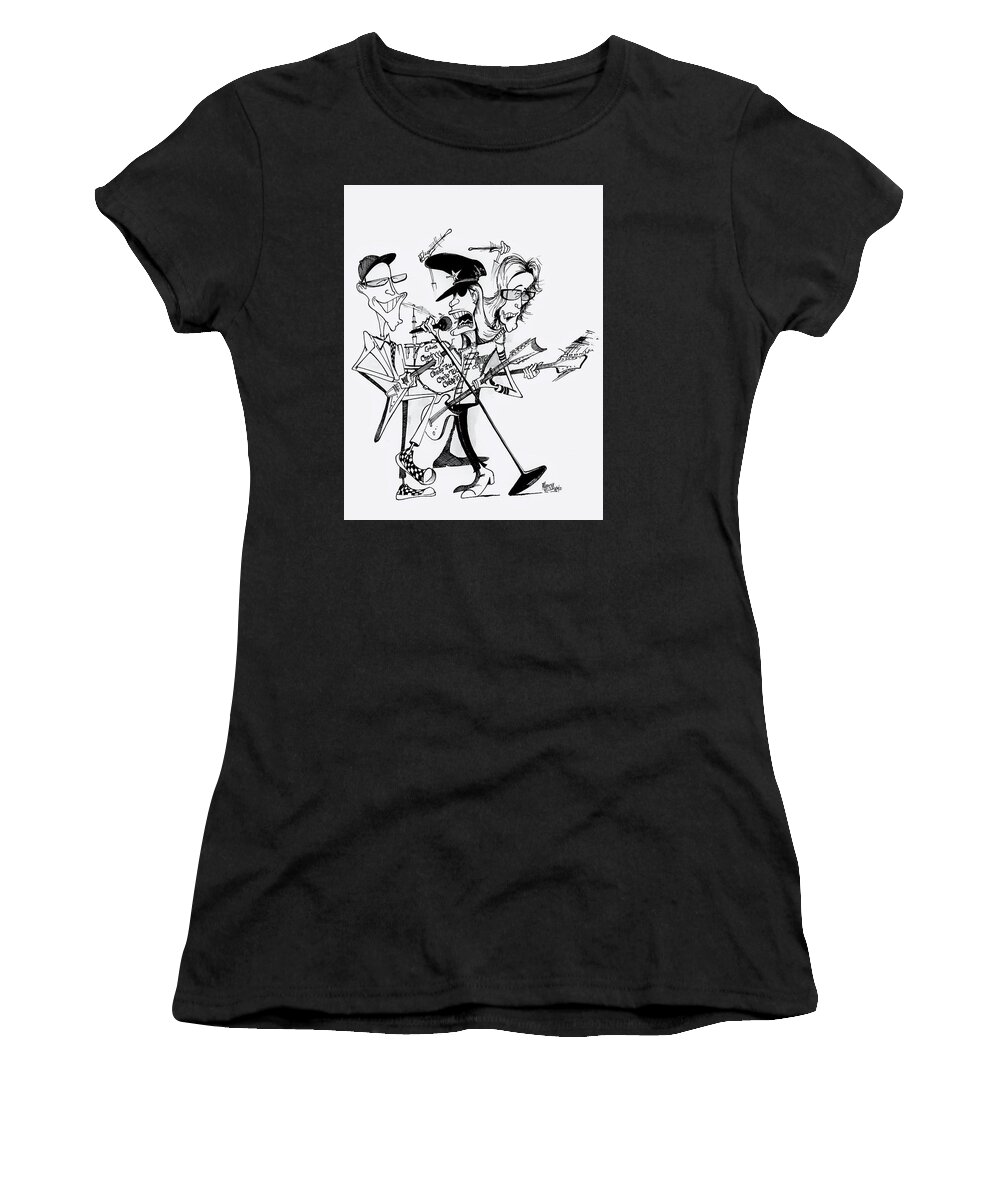 Cheap Women's T-Shirt featuring the drawing Cheap Trick by Michael Hopkins