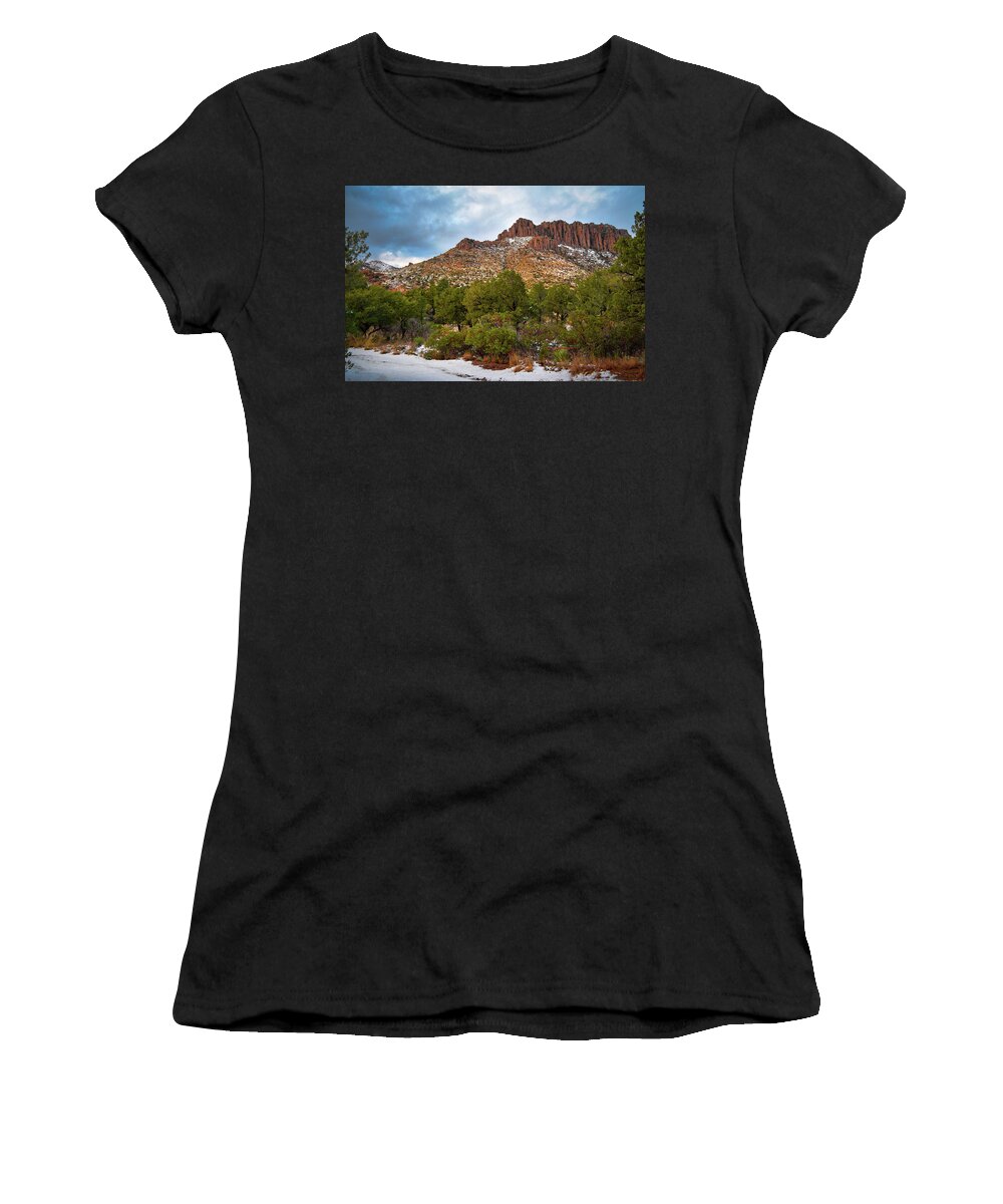 Chiricahua Women's T-Shirt featuring the photograph Chiricahua Mountains Snow by Chance Kafka