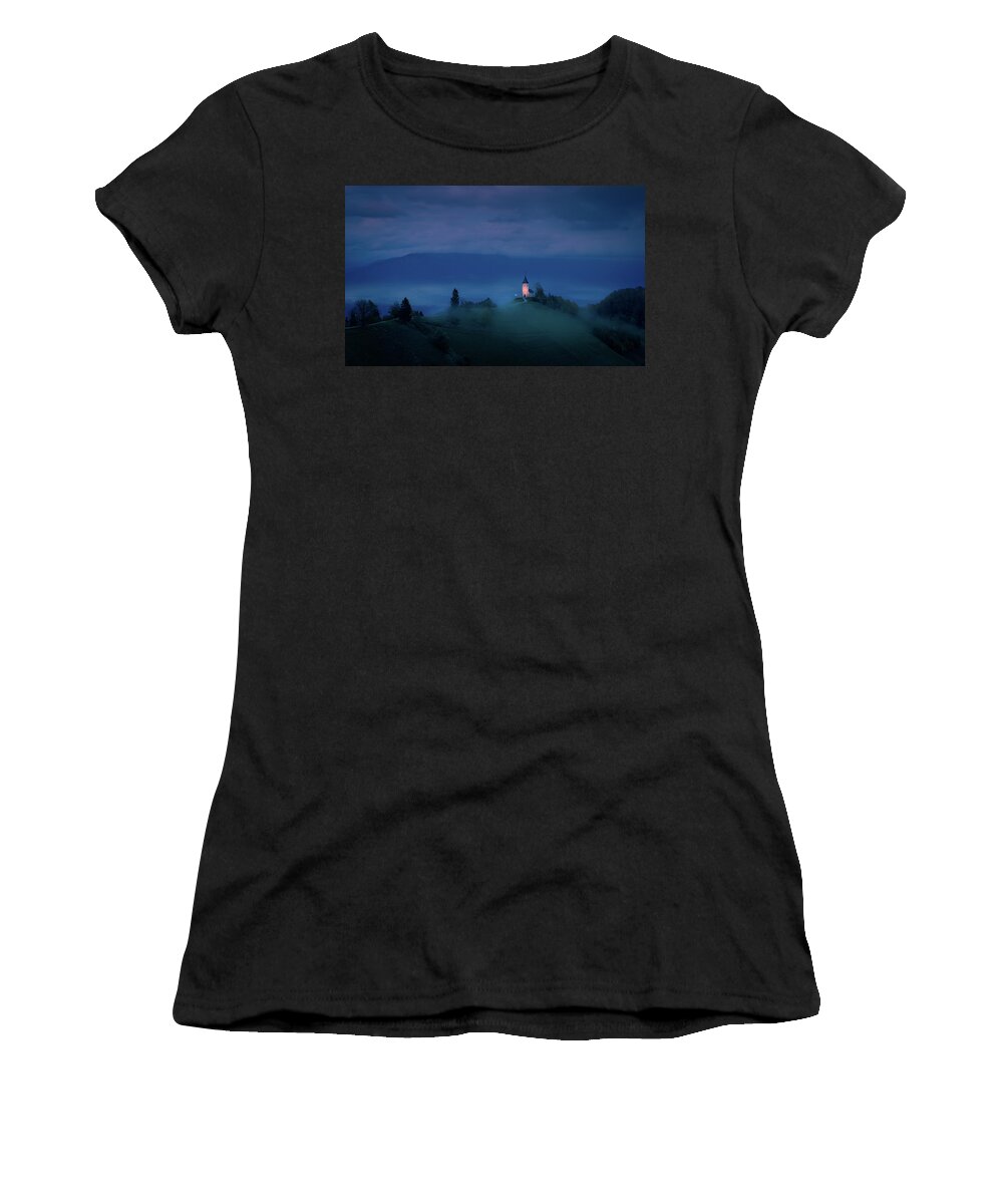 Church Women's T-Shirt featuring the photograph Church in Dream land by Henry w Liu