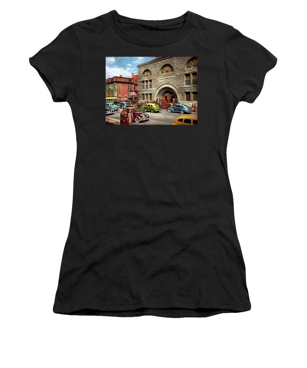 Chicago Women's T-Shirt featuring the photograph City - Chicago, IL - The birthplace of Gospel music 1941 by Mike Savad