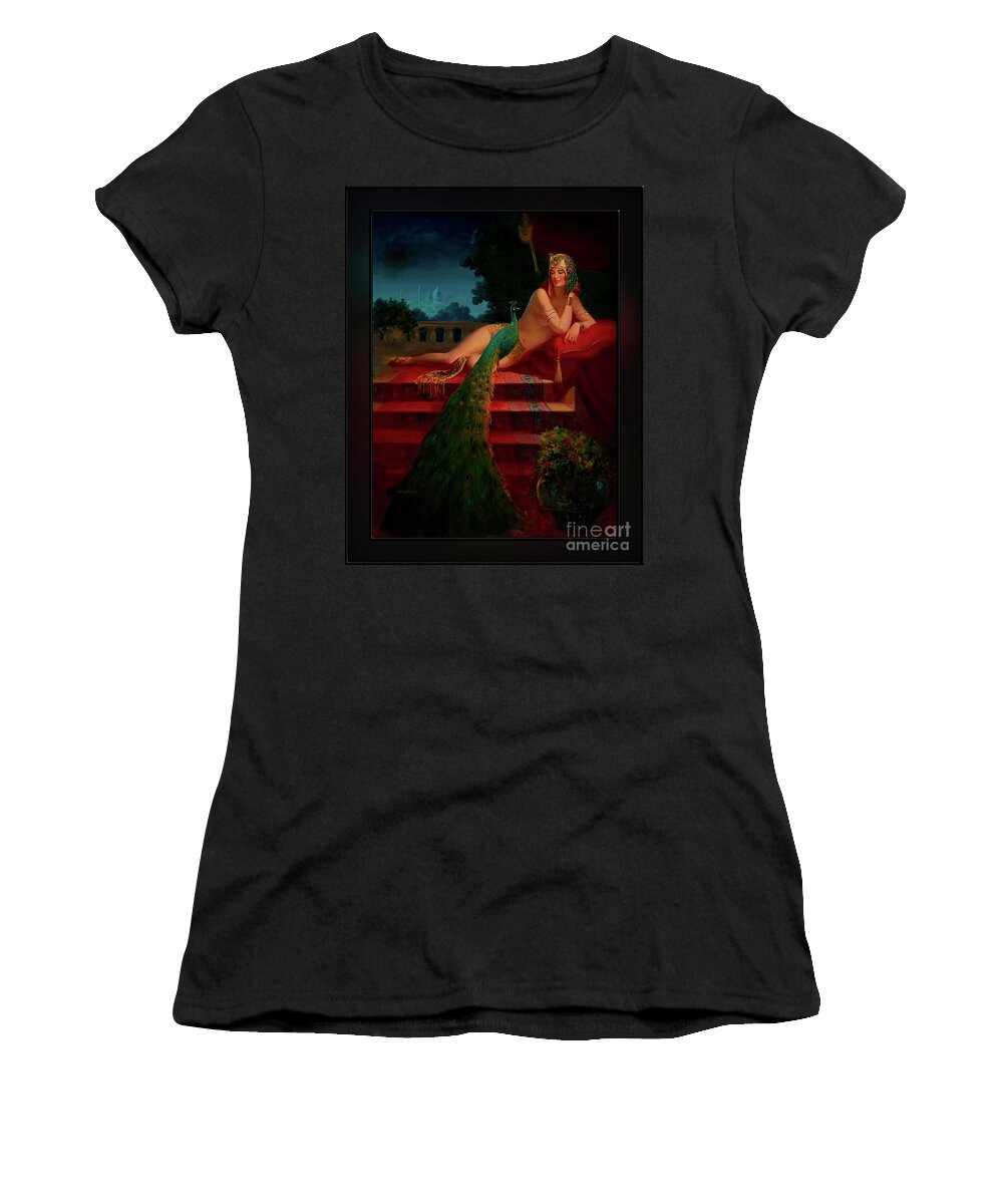 Cleopatra Women's T-Shirt featuring the painting Cleopatra by Edward Mason Eggleston Art Deco Old Masters Vintage Art Reproduction by Rolando Burbon