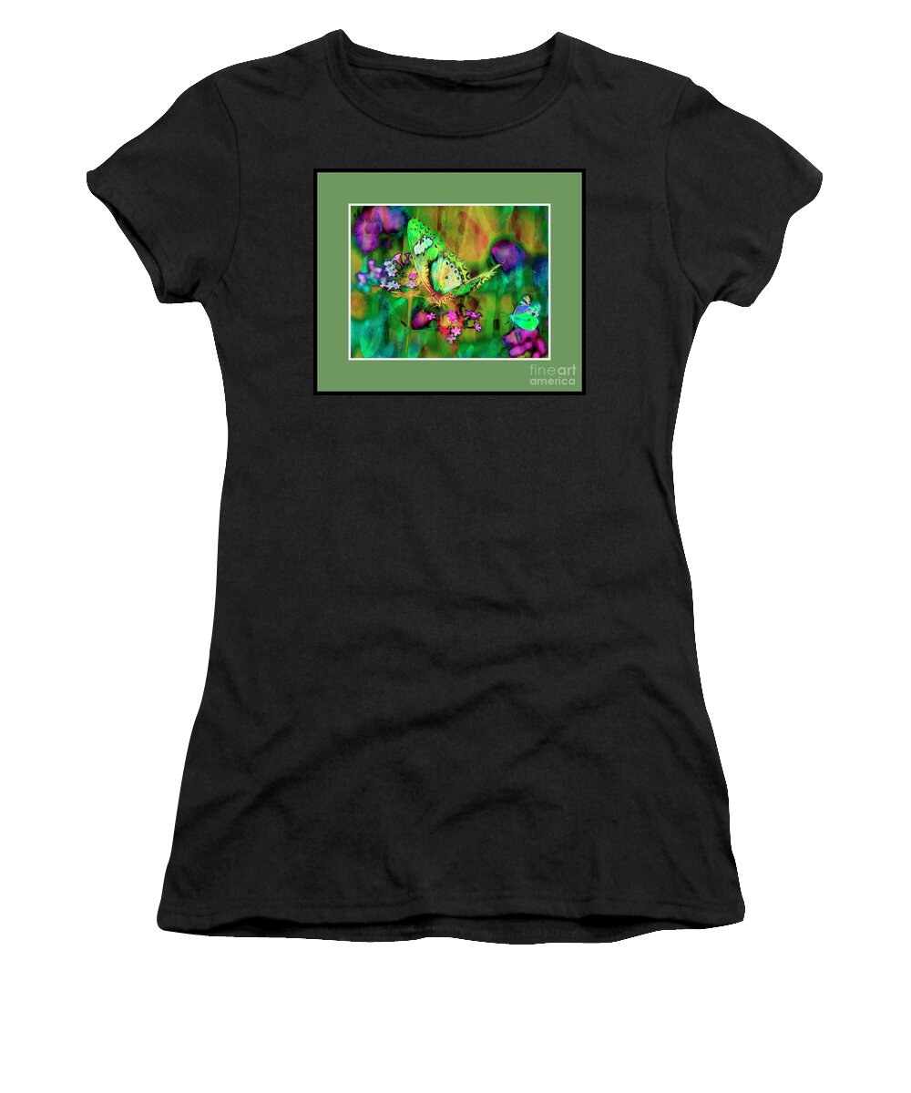 Flower Women's T-Shirt featuring the photograph Colorful Butterfly by Cathy Donohoue