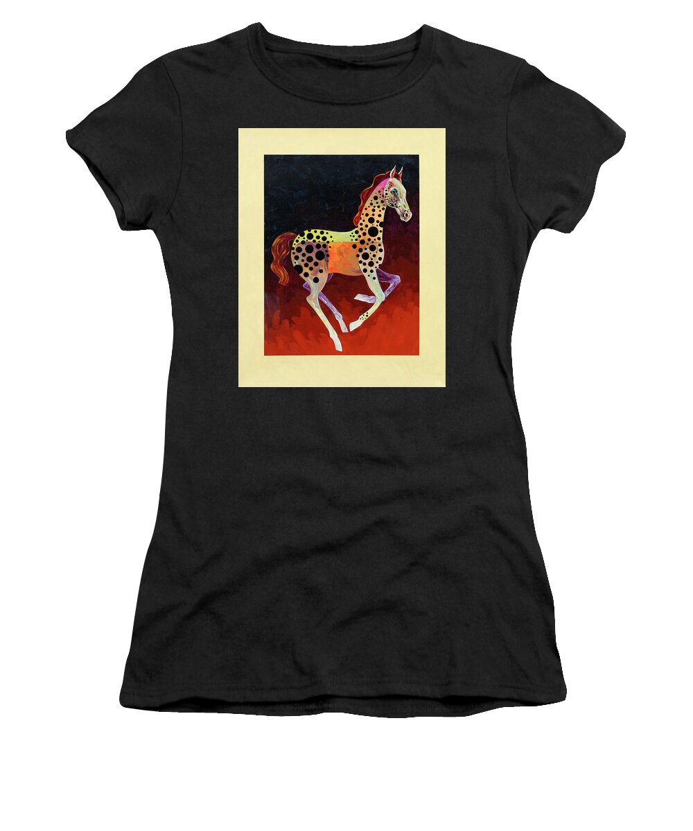 Equine Art Women's T-Shirt featuring the painting Colorful Colt by Bob Coonts