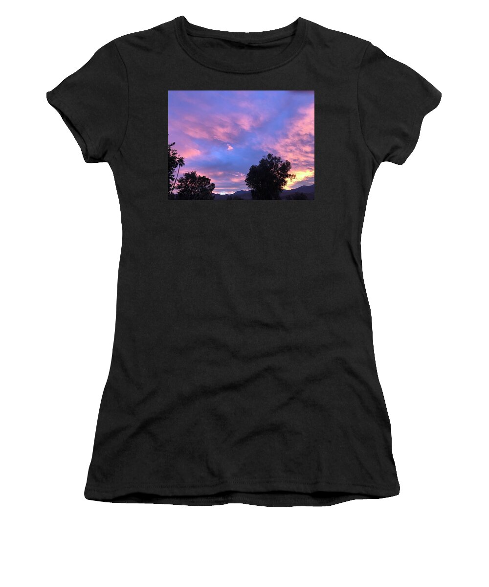 Landscape Women's T-Shirt featuring the photograph Cotton Candy Sky, II by Leslie Porter