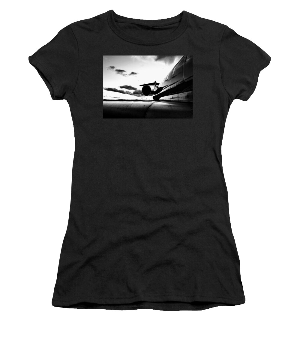 Crj 700 Women's T-Shirt featuring the photograph CRJ -700 at Dawn by Michael Hopkins