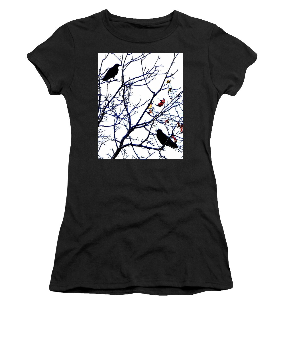 Bird. Birds Women's T-Shirt featuring the photograph Crows Branching by Andrew Lawrence