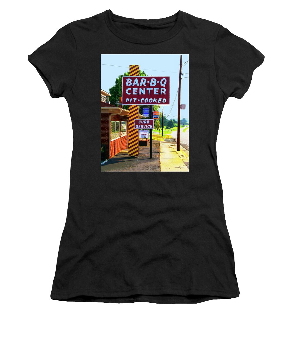 Bar-b-q Center Women's T-Shirt featuring the photograph Curb Service by Dominic Piperata