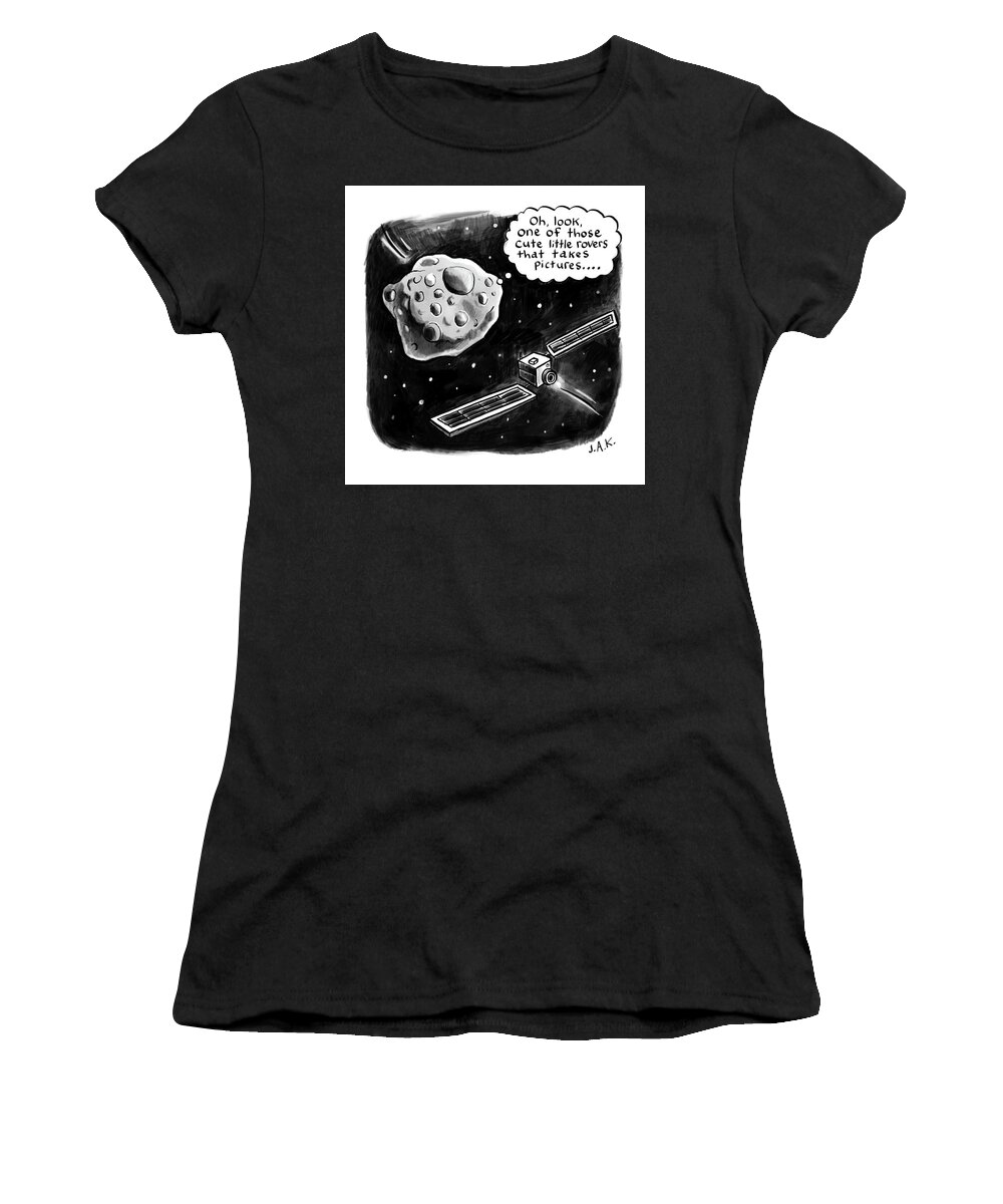Captionless Women's T-Shirt featuring the drawing Cute Little Rover by Jason Adam Katzenstein