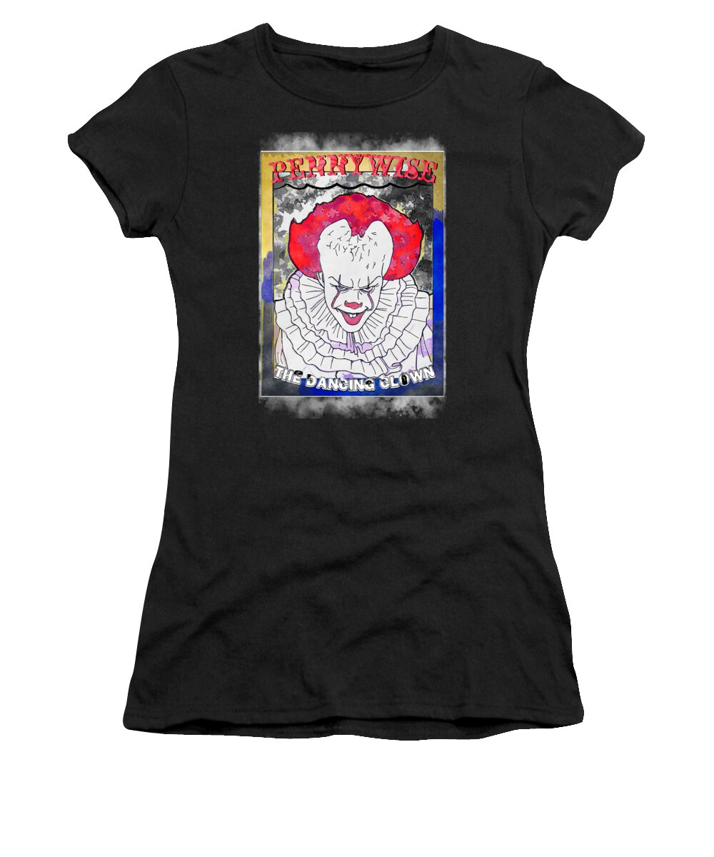 Pennywise Women's T-Shirt featuring the digital art Dancing Clown by Christina Rick