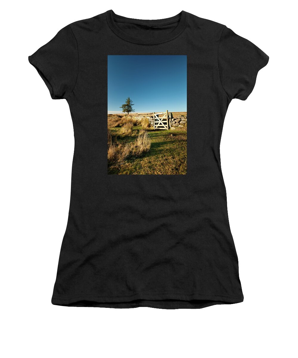 Dartmoor Gate Women's T-Shirt featuring the photograph Dartmoor Gate ii by Helen Jackson