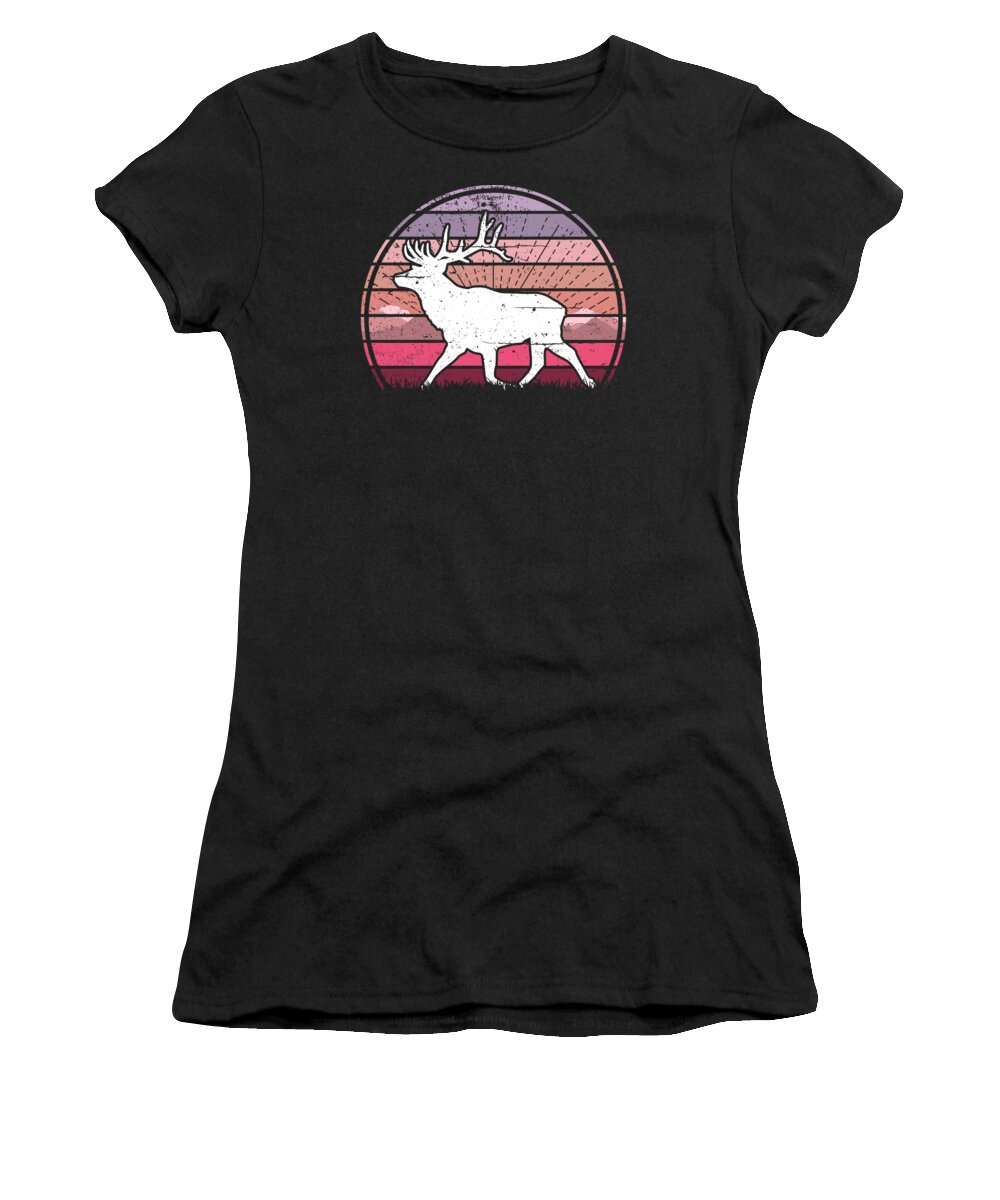 Deer Women's T-Shirt featuring the digital art Deer Sunset by Filip Schpindel