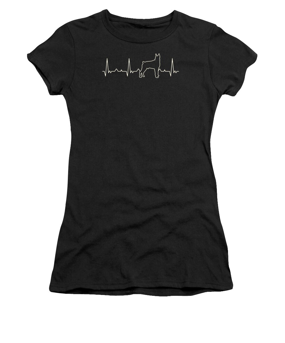 Doberman Women's T-Shirt featuring the digital art Doberman Dog EKG Heart Beat by Filip Schpindel