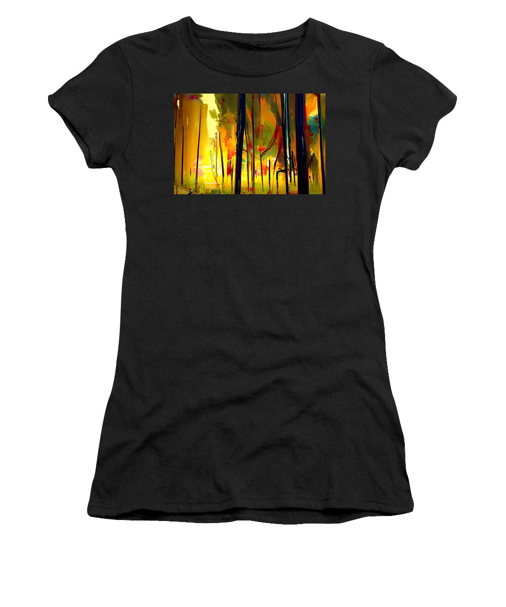 Digital Women's T-Shirt featuring the digital art Dream Forest II by Beverly Read