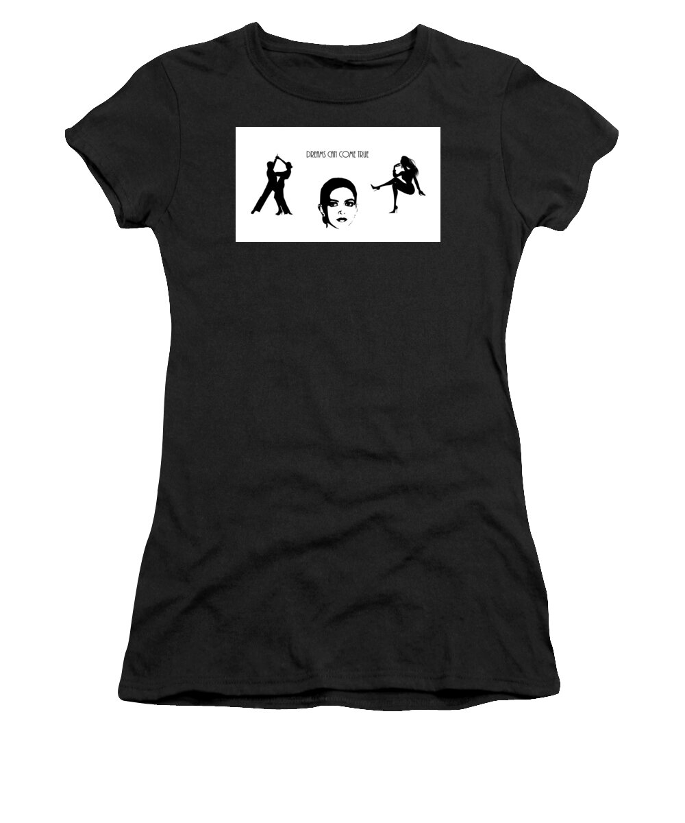 Silhouettes Women's T-Shirt featuring the mixed media Dreams Can Come True by Nancy Ayanna Wyatt