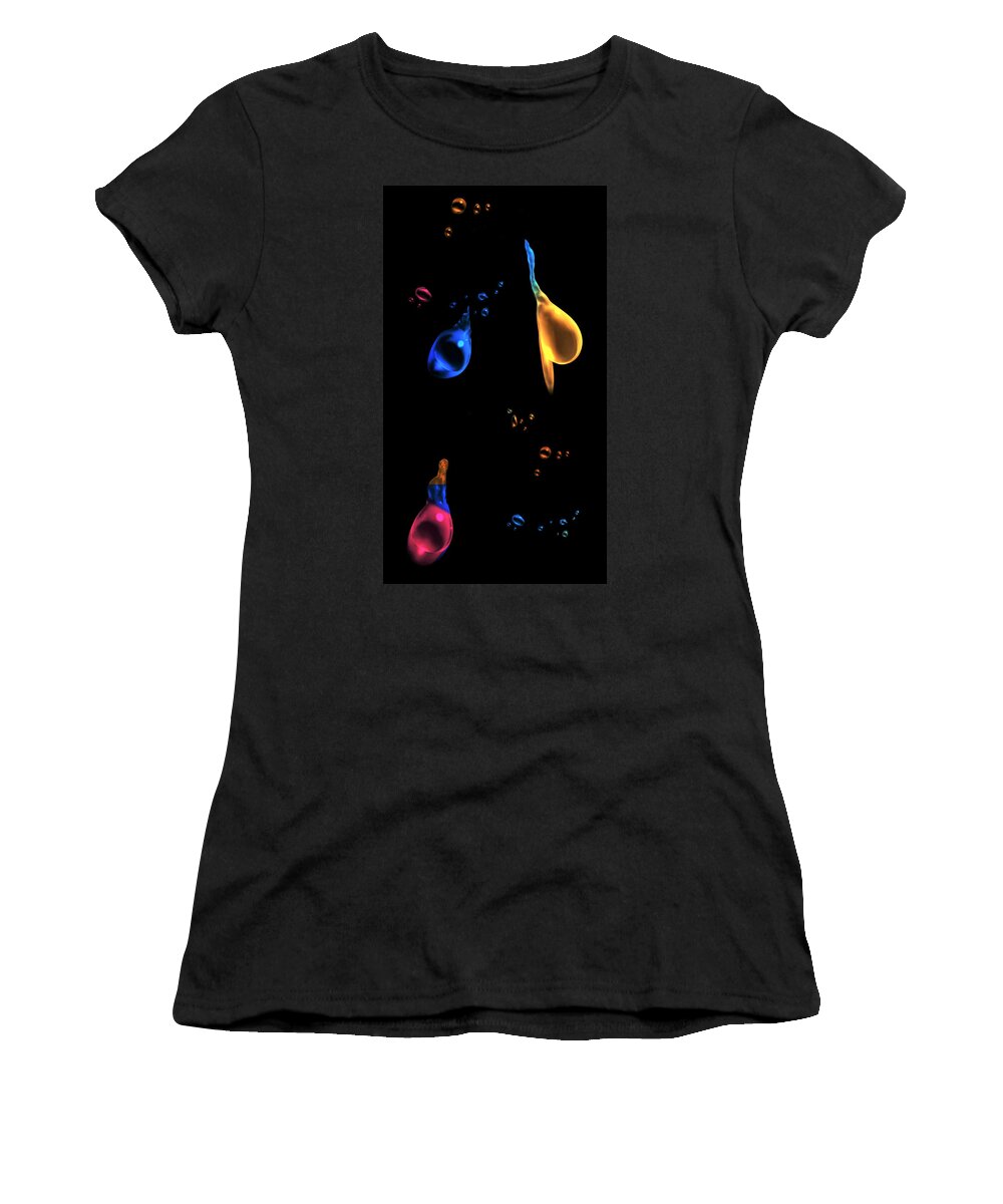 Abstract Women's T-Shirt featuring the digital art Drips and Drops by Ronald Mills