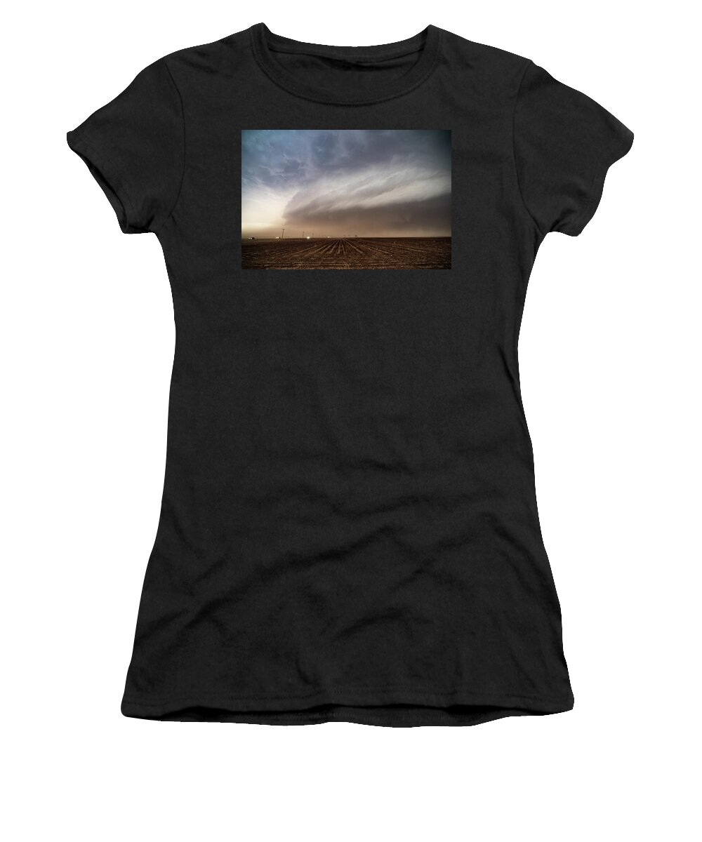 Supercell Women's T-Shirt featuring the photograph Dusty Supercell Storm by Wesley Aston