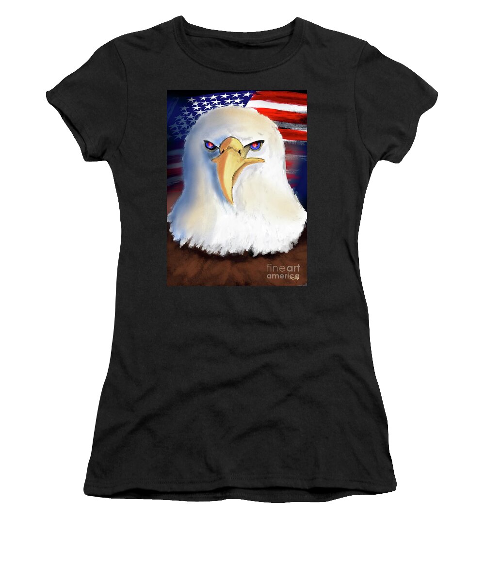 Bald Eagle Women's T-Shirt featuring the digital art Eagle Eye by Doug Gist