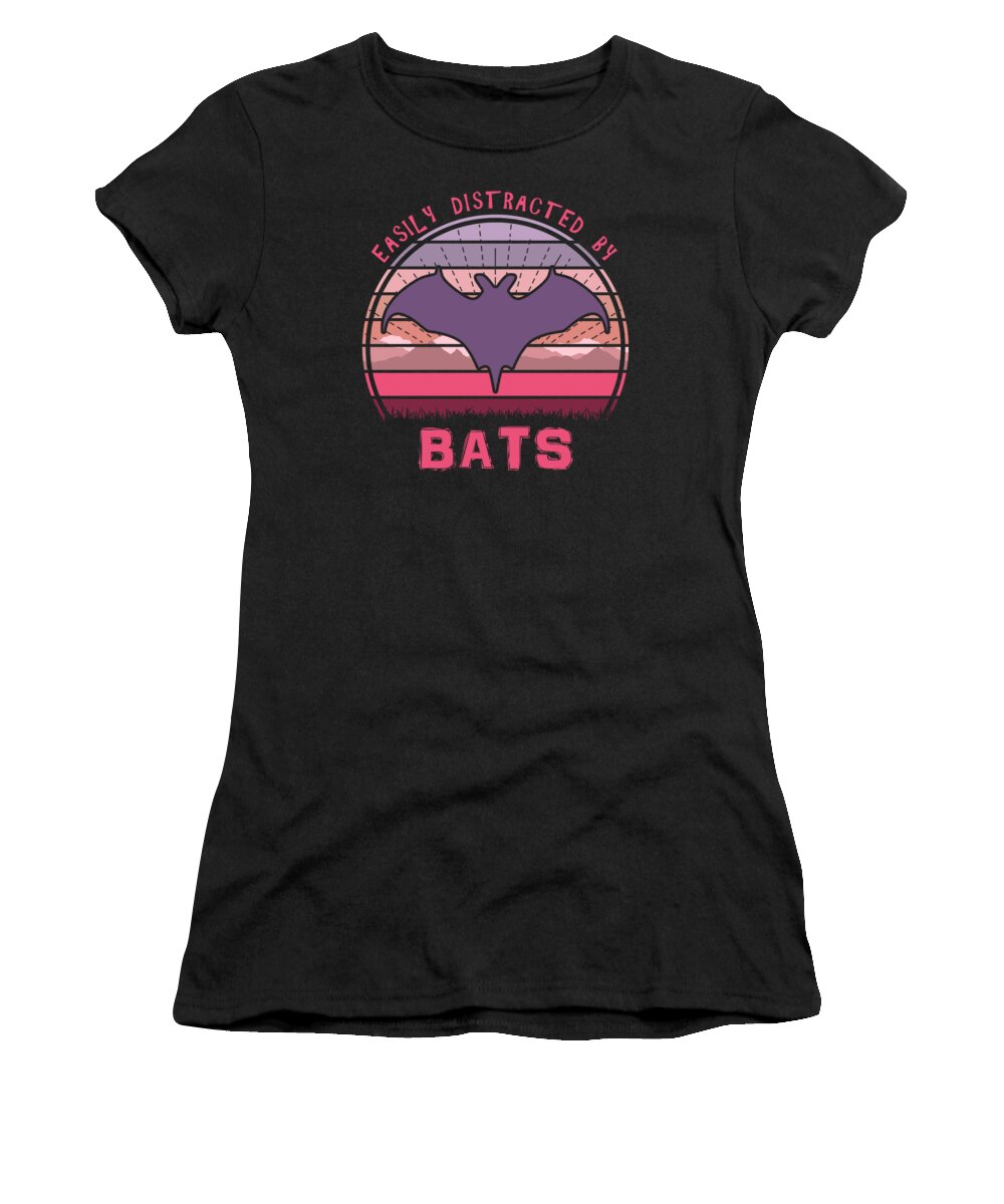 Easily Women's T-Shirt featuring the digital art Easily Distracted By Bats by Filip Schpindel