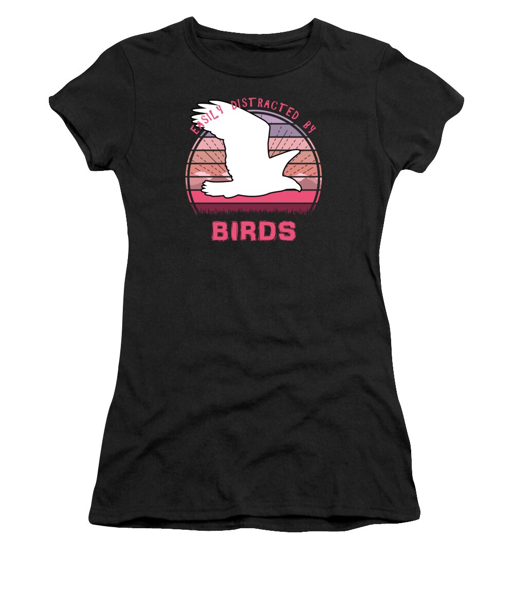 Easily Women's T-Shirt featuring the digital art Easily Distracted By Birds by Filip Schpindel
