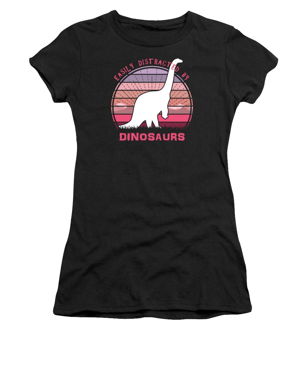 Easily Women's T-Shirt featuring the digital art Easily Distracted By Brachiosaurus Dinosaurs by Filip Schpindel