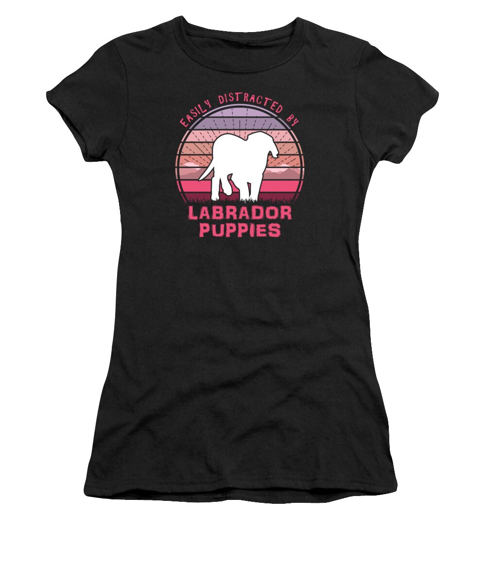 Easily Women's T-Shirt featuring the digital art Easily Distracted By Labrador Puppies by Filip Schpindel