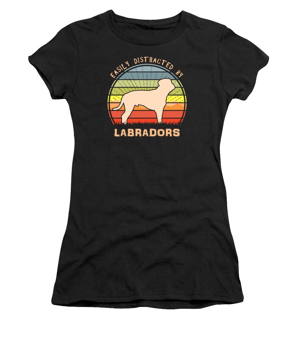 Easily Women's T-Shirt featuring the digital art Easily Distracted By Labradors by Filip Schpindel