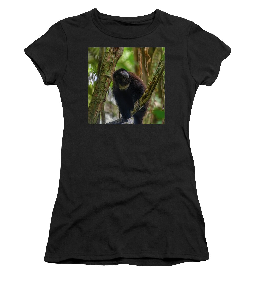 Alouatta Women's T-Shirt featuring the photograph Ecuadorian mantled howler monkey by Henri Leduc