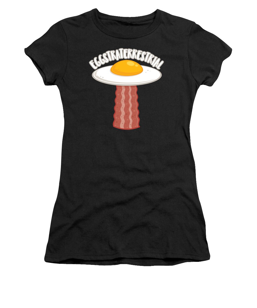Egg Women's T-Shirt featuring the digital art Eggstraterrestrial With Text by John Schwegel
