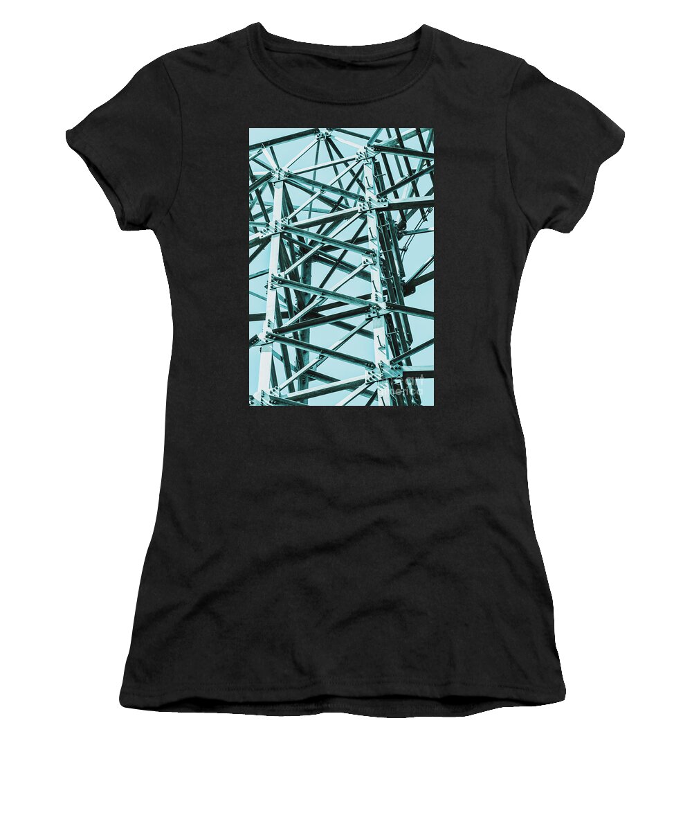 Construction Women's T-Shirt featuring the photograph Electricity grid by Jorgo Photography