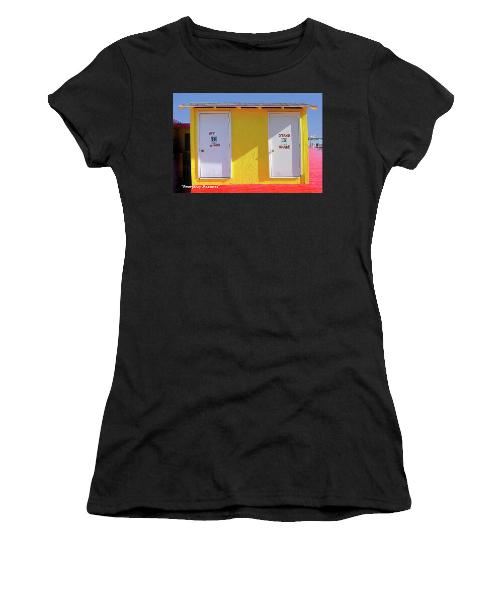 Doors Women's T-Shirt featuring the digital art Emergency Measures w/title by R C Fulwiler