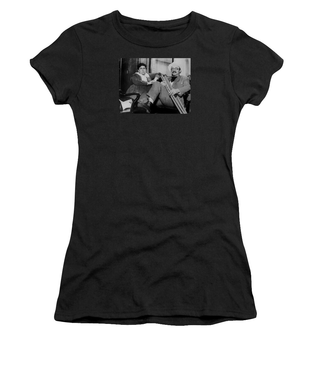 Emma Goldma Women's T-Shirt featuring the photograph Emma Goldman and Alexander Berkman - Circa 1918 by War Is Hell Store