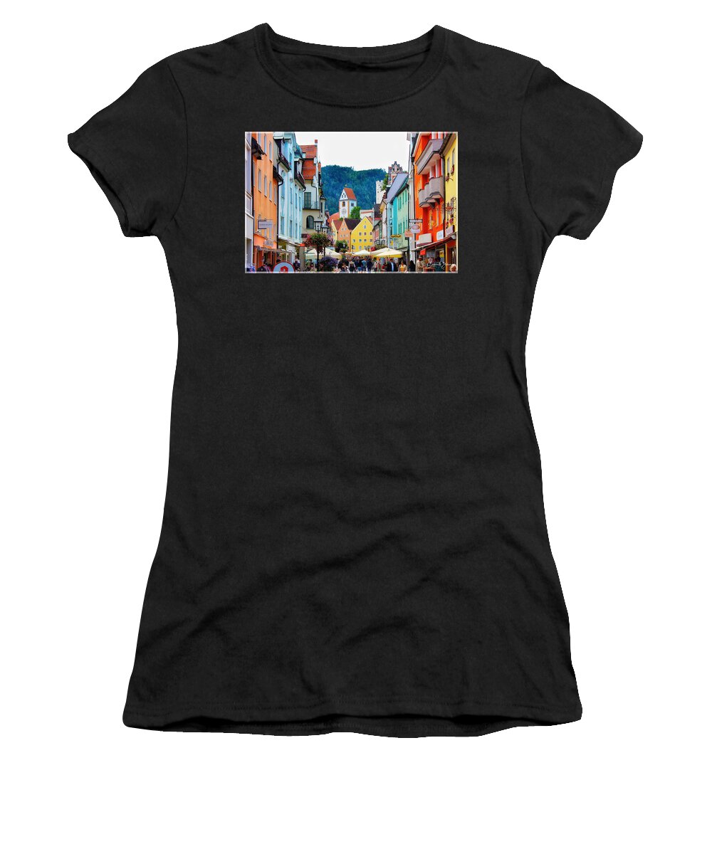 Germany Women's T-Shirt featuring the photograph End of the Romantic Road by Barbara Zahno