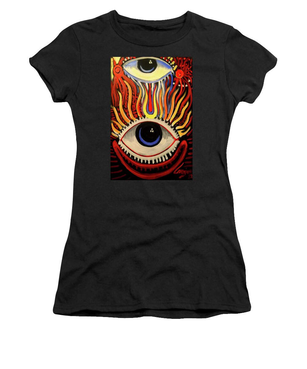 Eye Women's T-Shirt featuring the painting Eye On U2 by Amzie Adams