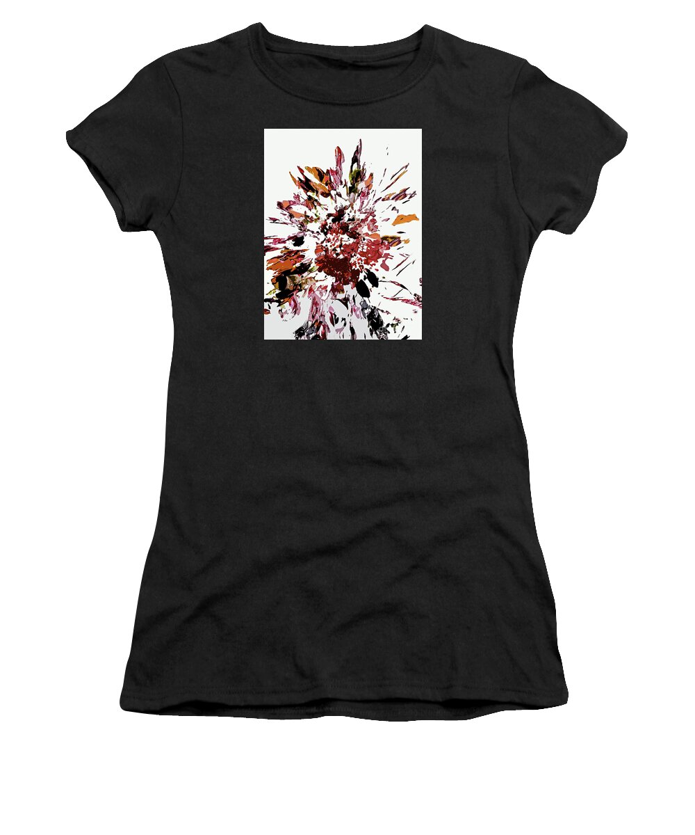 Abstract Women's T-Shirt featuring the mixed media Fall Explosion by Sharon Williams Eng