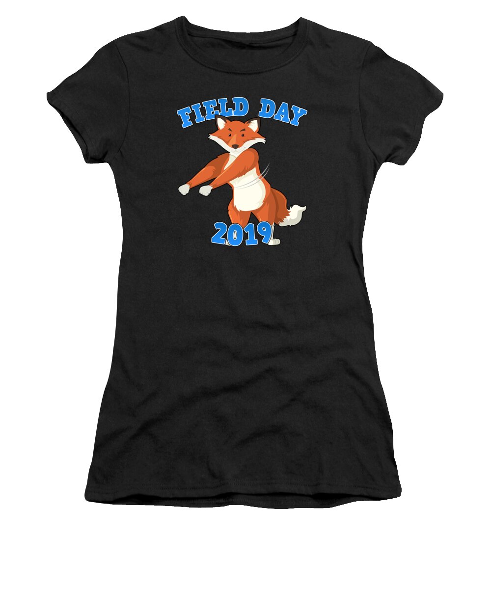 Cool Women's T-Shirt featuring the digital art Field Day 2019 Flossing Fox by Flippin Sweet Gear