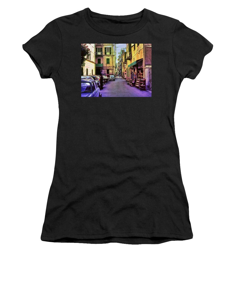 Italia Women's T-Shirt featuring the digital art Finale Ligure Italia 1962 by Frank Lee