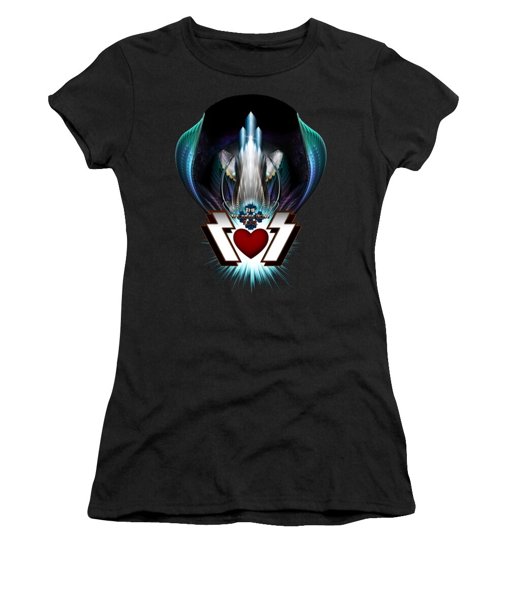Fire Of Heaven Women's T-Shirt featuring the digital art Fire Of Heaven Fractal Art by Xzendor7