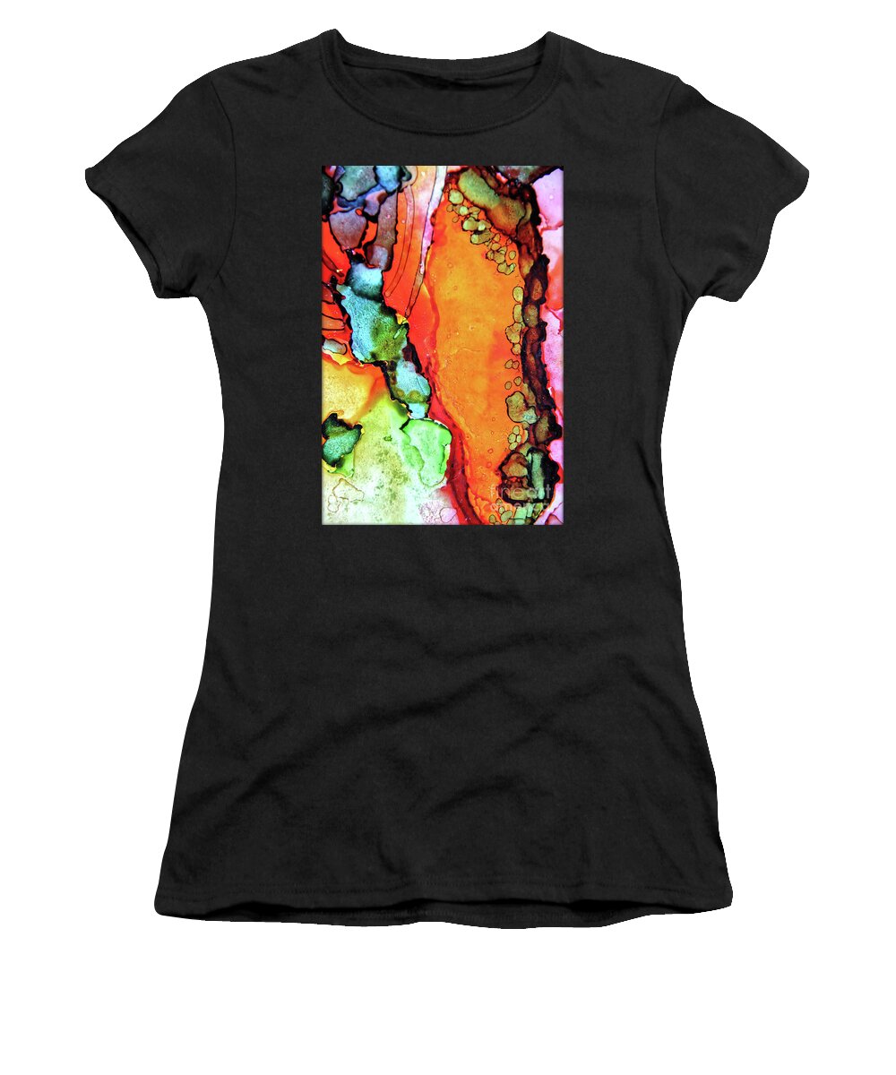 Abstract Women's T-Shirt featuring the painting Five Senses by Jolanta Anna Karolska