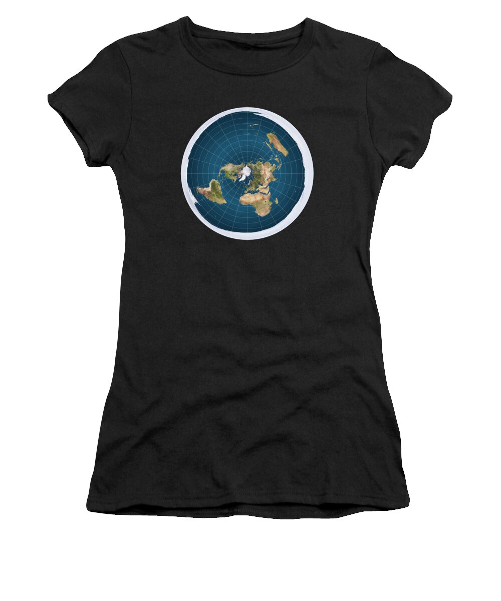 Funny Women's T-Shirt featuring the digital art Flat Earth by Flippin Sweet Gear