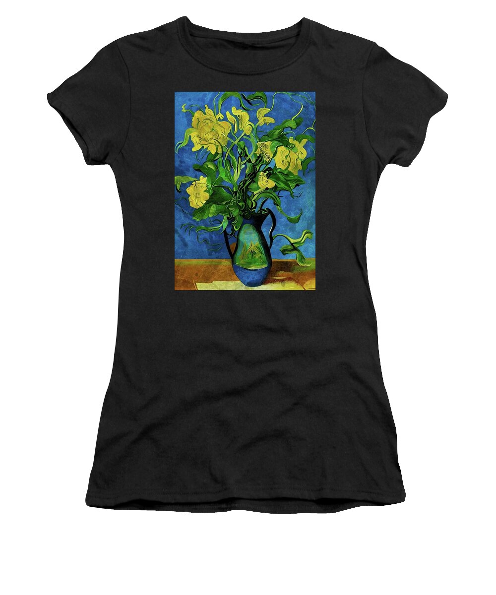 Flowers Women's T-Shirt featuring the digital art Flowing Flowers by Ally White