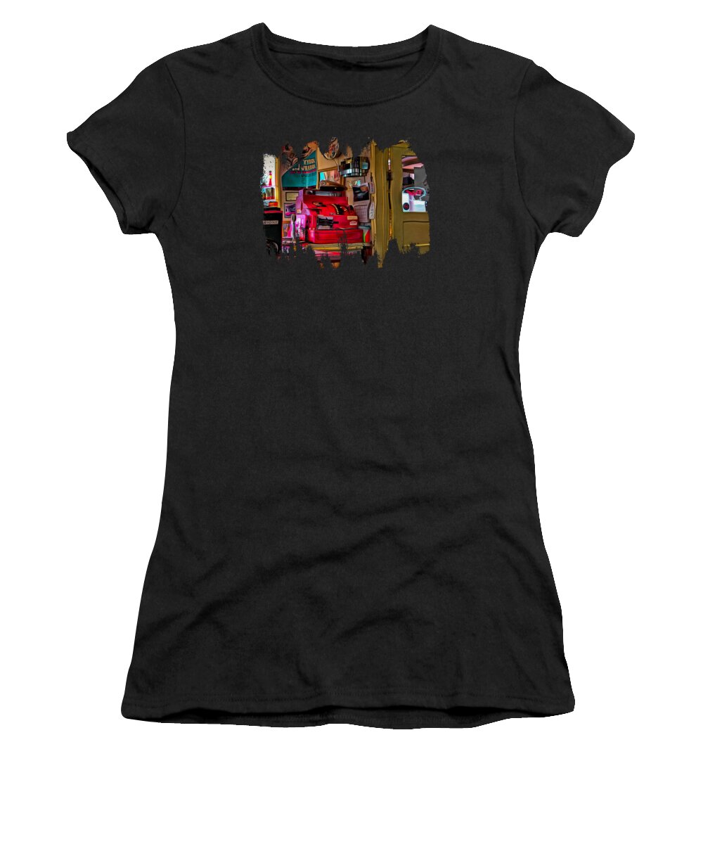 Vintage Gas Station Women's T-Shirt featuring the photograph Flying A Service Station Office by Thom Zehrfeld