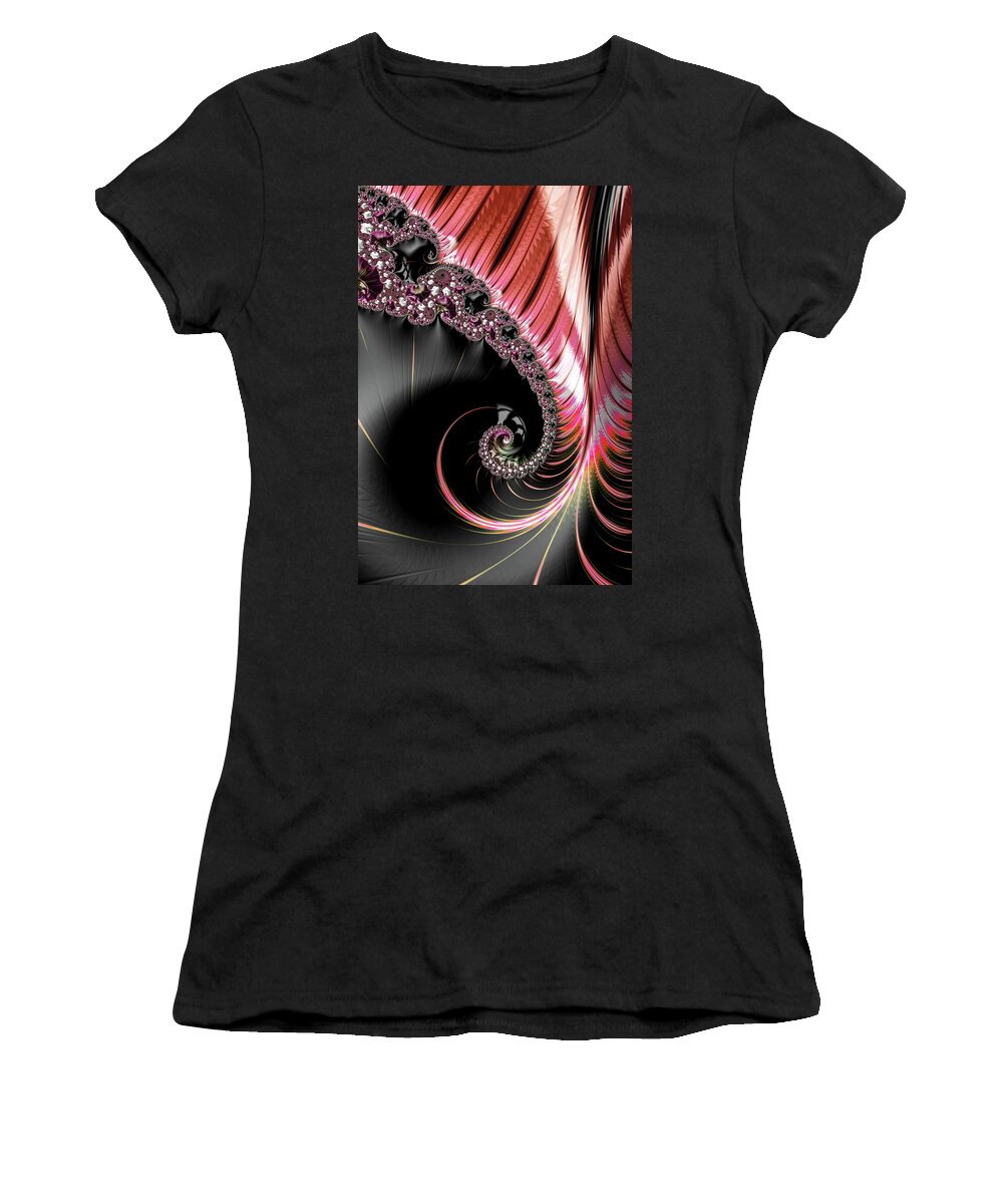 Fractals Women's T-Shirt featuring the digital art Follow The Swirls by Vickie Fiveash