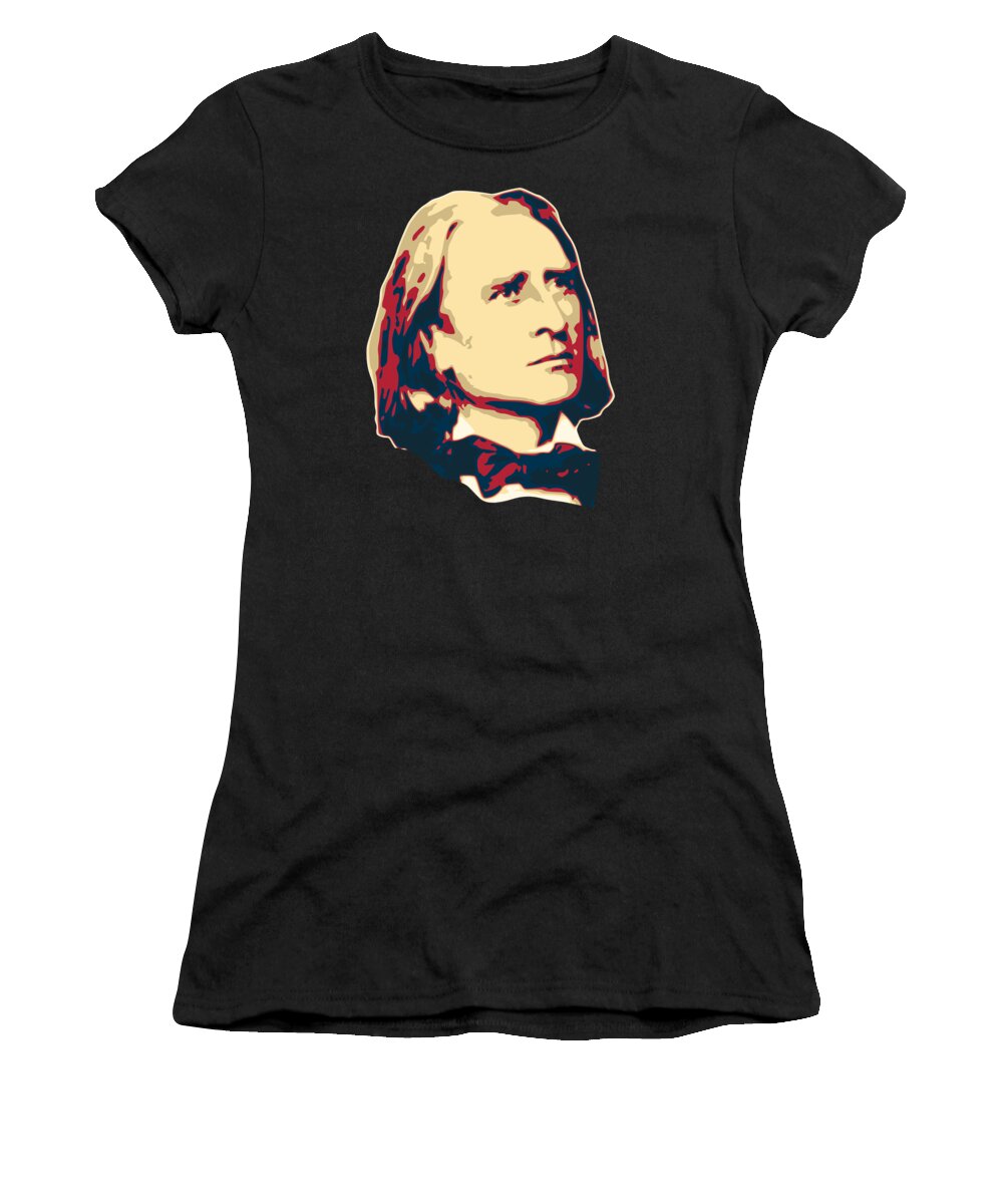 Franz Liszt Women's T-Shirt featuring the digital art Franz Liszt by Megan Miller