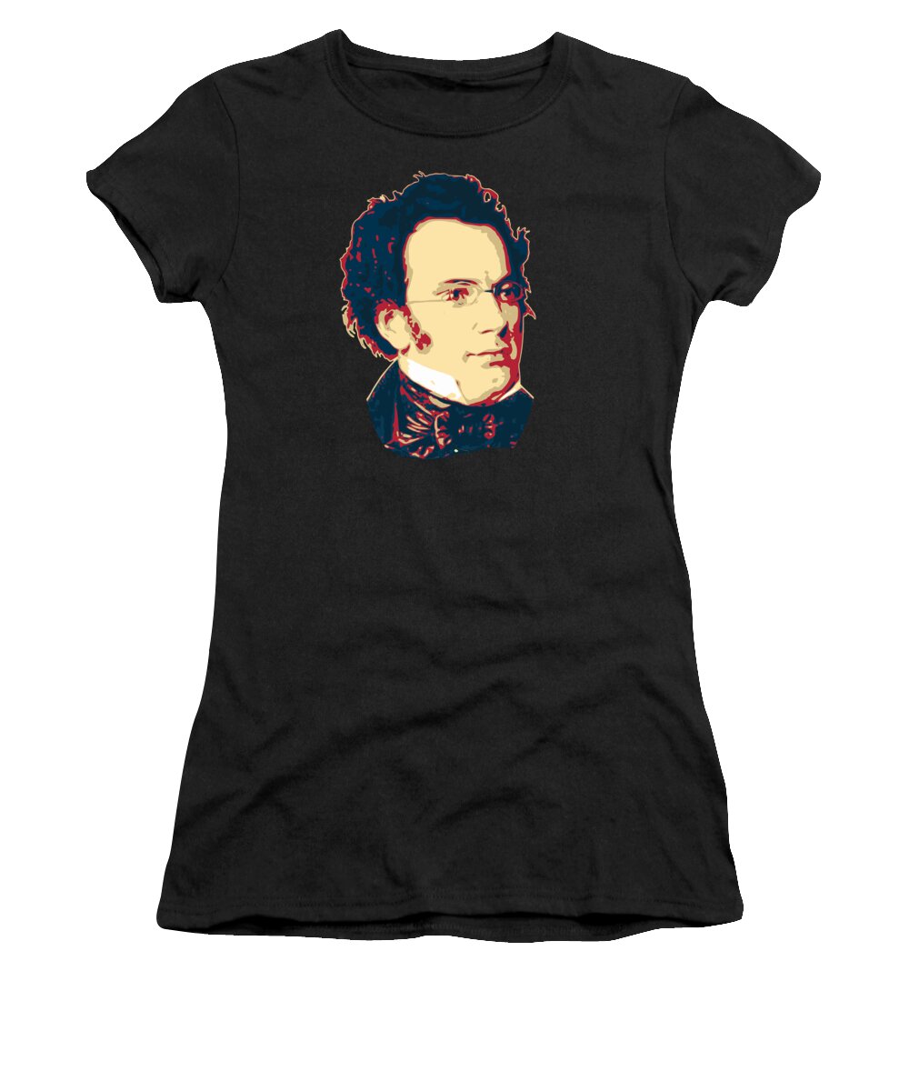 Franz Schubert Women's T-Shirt featuring the digital art Franz Schubert by Filip Schpindel