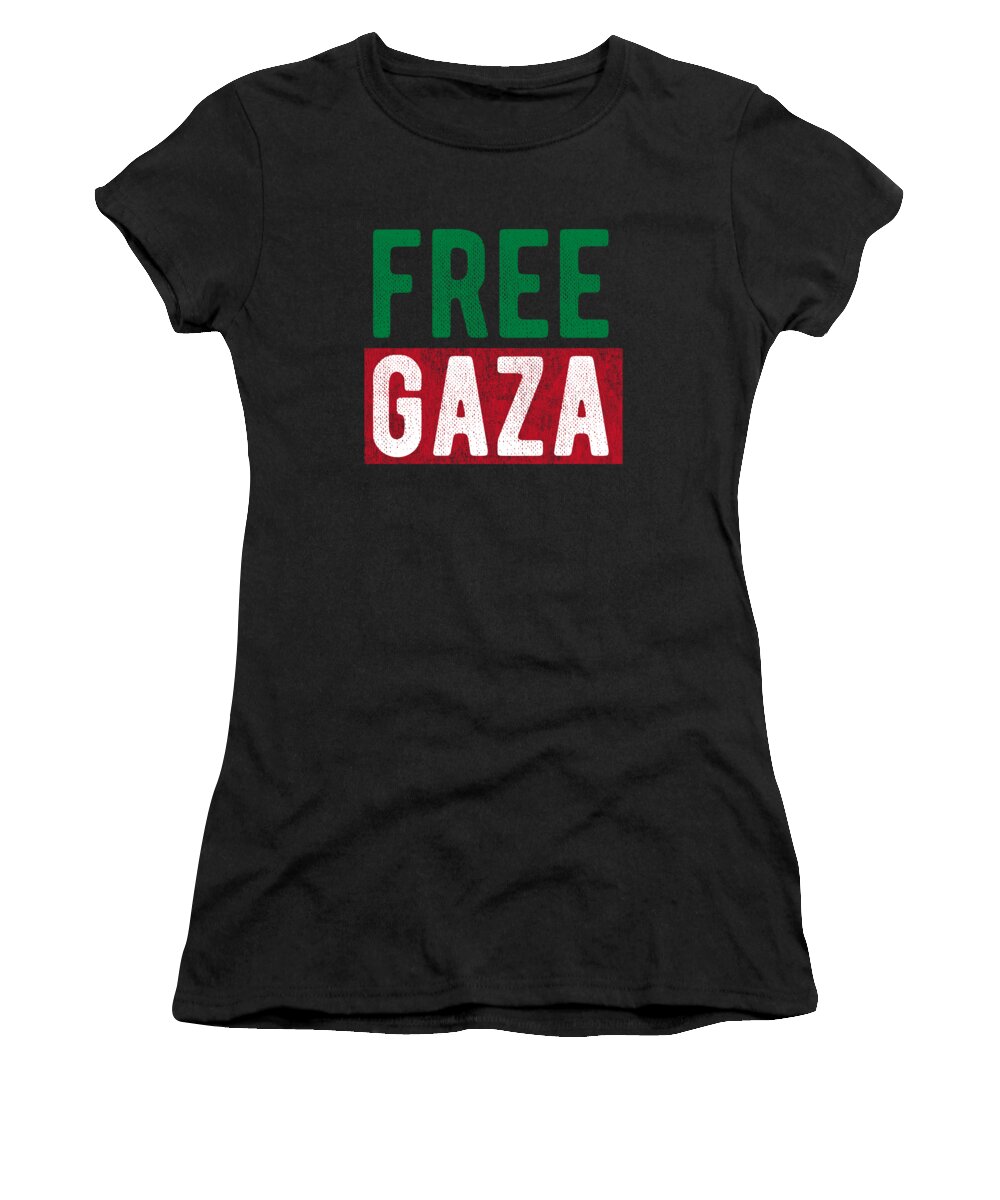 Palestine Women's T-Shirt featuring the digital art Free Gaza Palestine by Flippin Sweet Gear