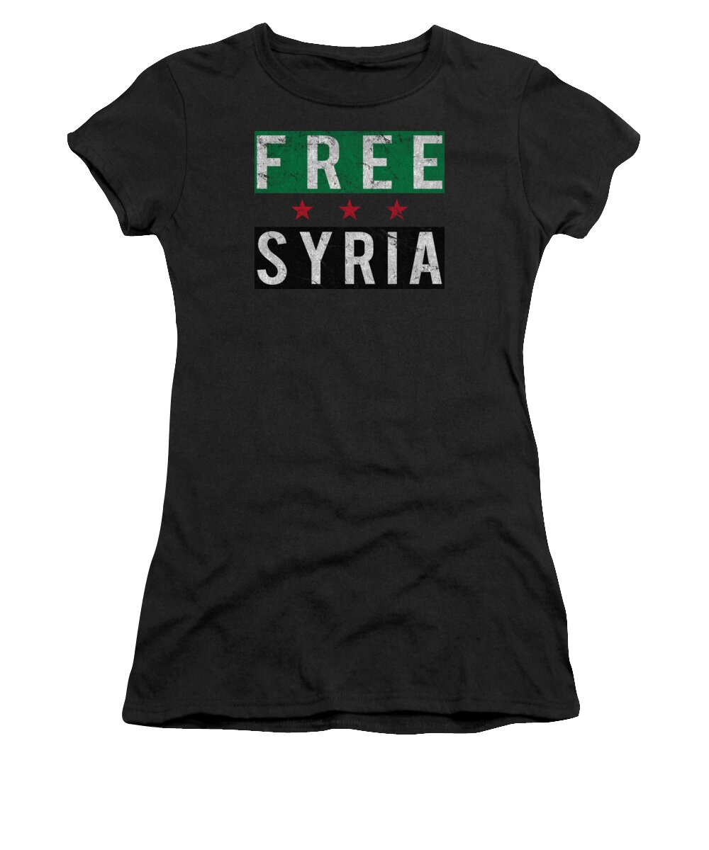 Funny Women's T-Shirt featuring the digital art Free Syria by Flippin Sweet Gear