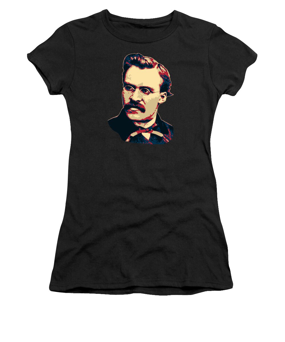 Friedrich Nietzsche Women's T-Shirt featuring the digital art Friedrich Nietzsche by Filip Schpindel