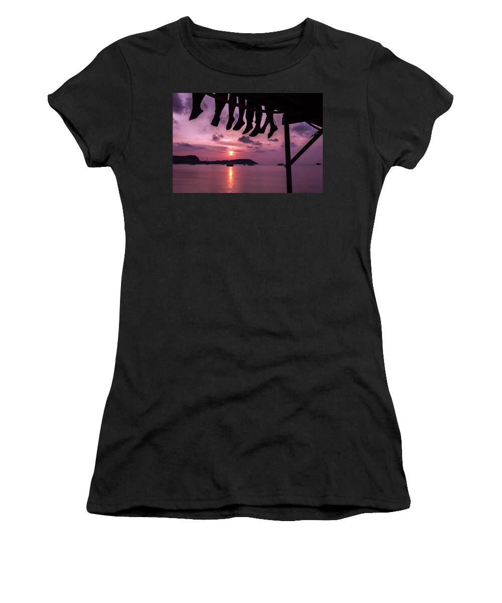 Sunset Women's T-Shirt featuring the photograph Friends by Josu Ozkaritz